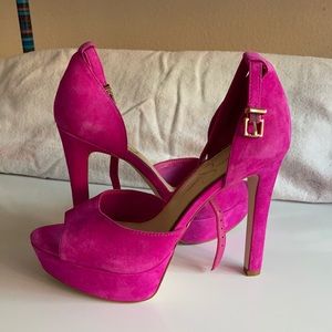 Jessica Simpson platform hot pink shoes